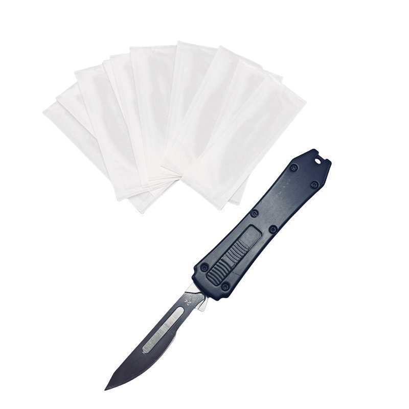0-1-1.jpg Scalpel Utility Knife With 10 Blade Knife Black Box Cutter
