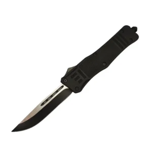 4inch OTF Delta Black Straight Edge Knife-02