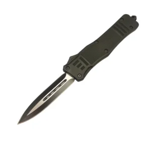 4inch OTF Delta Black Straight Edge Knife-01