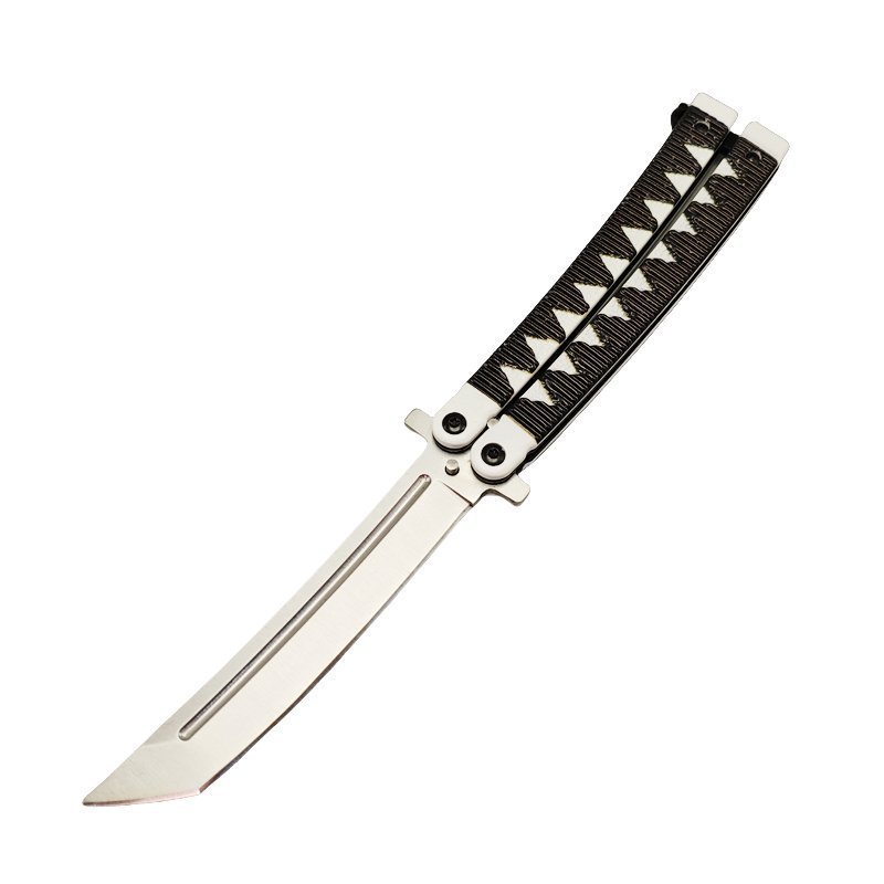357e4a5199cc5404dc9a7b2ef2a1587-1.jpg 9.5inch Samurai Japanese Style Balisong Butterfly Knife Black