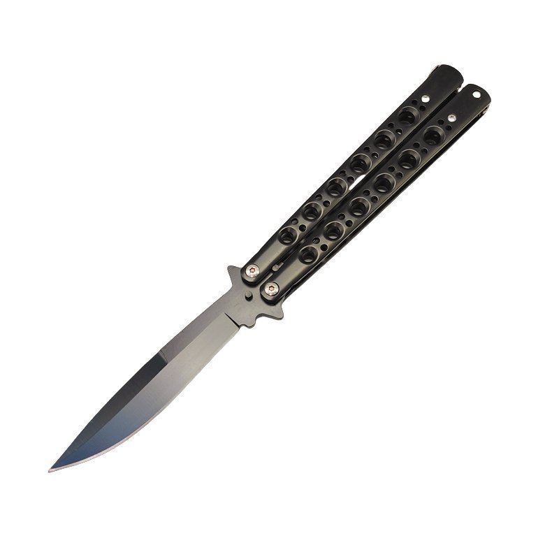 3db30b7ae16e7bdf6e5ab58b73caf0e-1.jpg BM 42 Balisong Knife Butterfly Knife Spring Latch Black