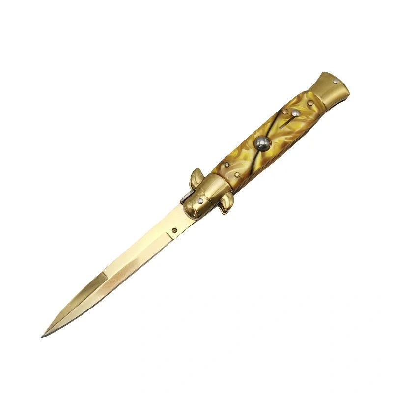 5-3-2.webp 8.75 Inch Gold Handle Stiletto Knife Switchblade