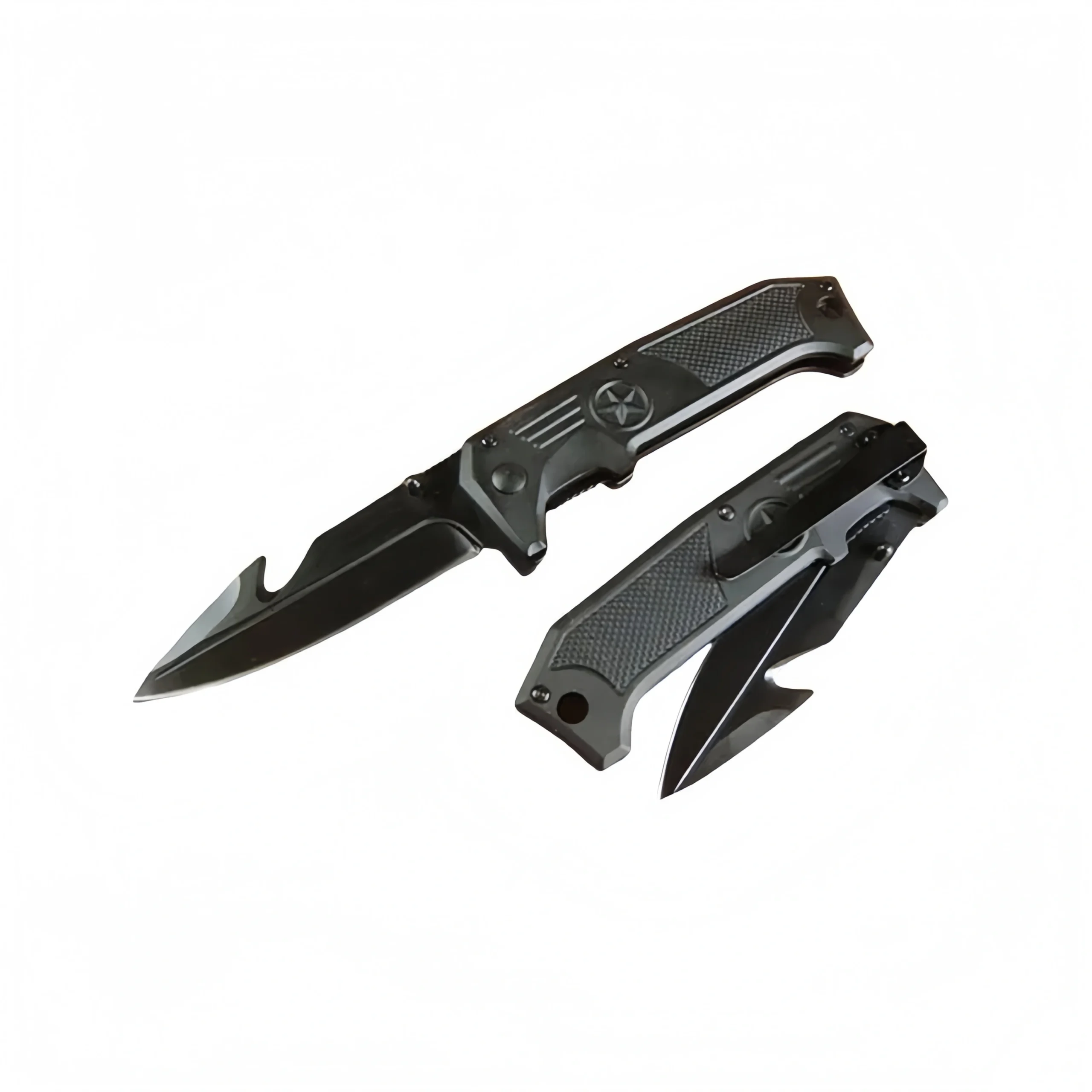 F34-scaled-1.webp Outdoor Pocket Knife – Military Style Rescue Knife with Cutter Hook & Pocket Clip