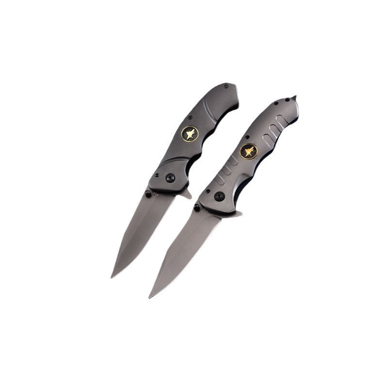 F38.jpg Military Style Pocket Knife – Outdoor Pocket Knife with Jet Logo & Matte Black Finish