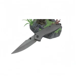 Steel Blade Pocket Knife – Folding Outdoor Knife with Angel Wing Emblem and Grip Design
