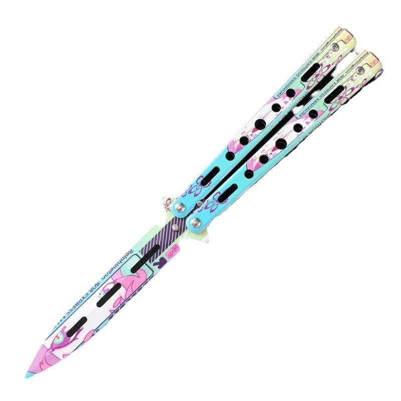 O1CN01849ApD1lJzaZ3NILq_2215623304799-0-cib-1.jpg Butterfly knife CSGO butterfly knife unsharpened all-steel butterfly knife sling knife folding knife butterfly knife trainer practice knife