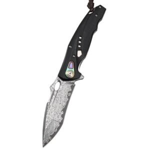 Forged Damascus steel folding knife outdoor camping high hardness knife Outdoor survival portable knife