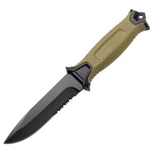 Explorer II outdoor half-tooth hunting knife wilderness exploration Compact knife—Green
