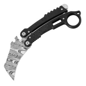 Karambit Knife Camping Outdoor Knife High Hardness Etched Butterfly Claw Knife Handmade Knife