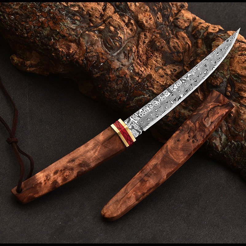 O1CN01W37Nms1npFtjhNPid_2212339805138-0-cib-1.jpg Double Dragon Damascus Pocket Knife with Wooden Handle