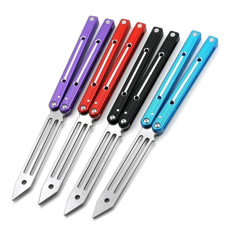 O1CN01kWoKPz1WbeZM3u4r6_2208404882807-0-cib-1.jpg V4 Butterfly 6061 Aluminum Bright Slot Training Balisong Knife