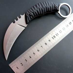 Karambit Knife G10 Handle Claw Knife With Kydex Sheath Handheld Edc Knife-Sliver