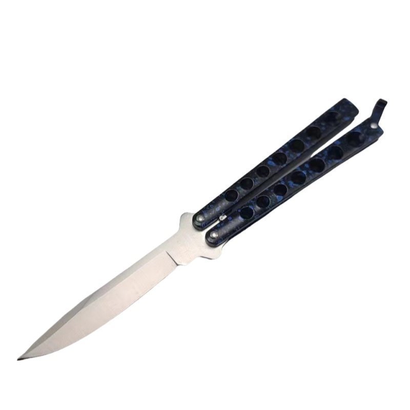 微信图片_20250107171251-1.jpg High Quality Helix Butterfly Balisong Knife BLUE